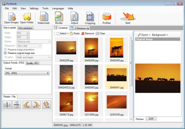 Screenshot PicShrink 2.5 Free Image Compression